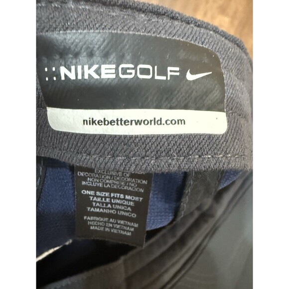 Nike Golf Blue Dri-FIT Adjustable Baseball Cap Hat One Size White Swoosh Logo - Picture 4 of 8